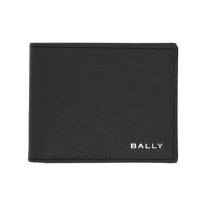 BALLY Men's Luxury Leather Bi-Fold Wallet Men BLACK Leather Goods